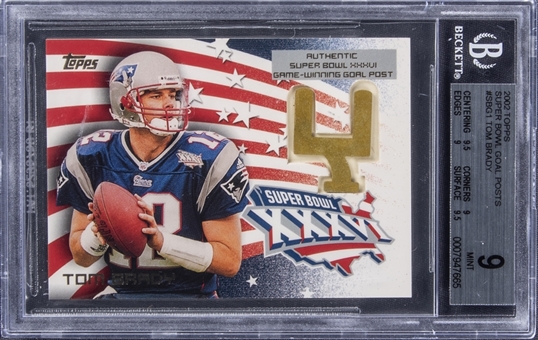2002 Topps Super Bowl Goal Posts Tom Brady Relic Card - BGS MINT 9